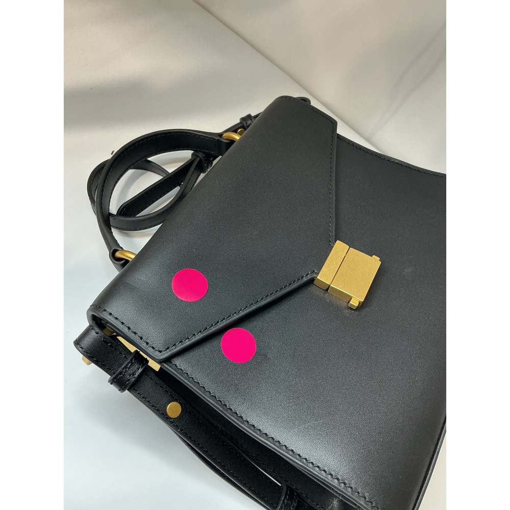 Italian Leather Top Handle Crossbody Satchel - Picture 3 of 3